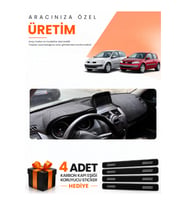 RENAULT MEGANE 2 BÜYÜK EKRANLI (2002-2009) Uyumlu Torpido Koruma Örtüsü Oto Kılıfı - Siyah