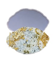 Epoksi Silikon Kalıp YERLİ Oval Dalgalı Nişan ve Söz Tepsi Kalıbı 29X19 CM