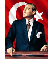 Atatürk ve Bayrak Sayılarla Boyama Seti 40x 50 cm (Tuvale Gerili)