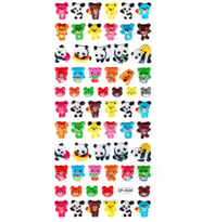 Işıltılı Sticker Kabartmalı Stiker Defter Planlayıcı Etiket (Dfh004)-18x9cm - Panda ve Ayı