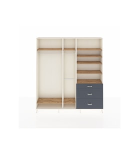 Arges Dolap 9 Raflı 3 Çekmeceli 3 Askılı 220x30x243 Aytaşı-Çam/Antrasit