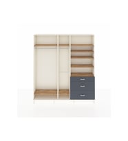 Arges Dolap 9 Raflı 3 Çekmeceli 3 Askılı 220x30x243 Aytaşı-Çam/Antrasit