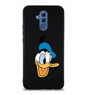 Huawei Mate 20 Lite Soft Premier Kapak Donald Duck-A Tasarımlı Silikon Kılıf - Siyah (Şeffaf)