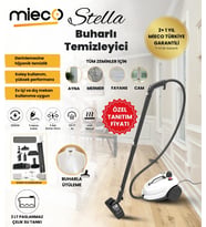 Mieco Stella 5 Bar/ 2000W / Çok Fonksiyonlu Buharlı Temizleyici - Buharlı Temizlik Makinesi + Ütü Başlığı ve Eldiven Hediyeli - Beyaz (Soğuk Beyaz)