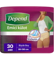 Depend Emici Külot Hasta Bezi Large - Büyük Kadın (30 Adet)