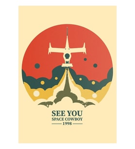 Kovboy Bebop Spike Gemisi - Görüşürüz Uzay Kovboyu Tablo Ahşap Poster Dekoratif