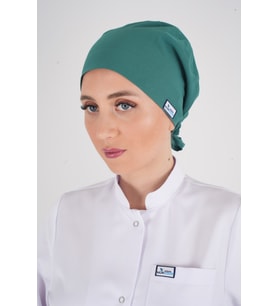 Düz Ameliyat Yeşili Renk Tesettür Doktor Hemşire Hastane Medikal Tesettür Cerrahi Bonesi