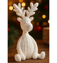 Örgü Geyik Figürü – Rahatlatıcı Noel Dekorasyonu