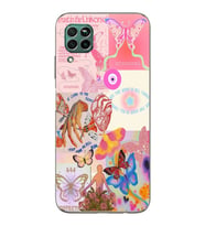Huawei P40 Lite Uyumlu Baskılı Yumuşak Silikon Şeffaf Telefon Kılıfı