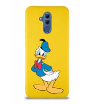 Huawei Mate 20 Lite Soft Premier Kapak Donald Duck-D Tasarımlı Silikon Kılıf - Sarı (Şeffaf)