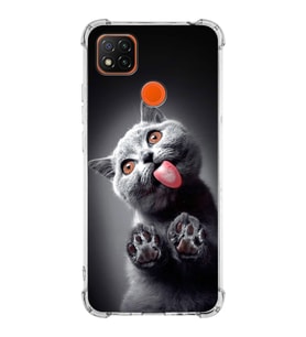 PrintiFy Xiaomi Redmi 9c Uyumlu Kedi 2 Baskılı Şeffaf Köşe Korumalı Antişok Kılıf