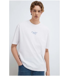 Mavi M0613290-620 Baskılı Tişört Erkek T-Shirt (Beyaz)