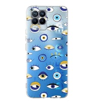 PrintiFy Realme 8 Pro  ile Uyumlu 1mm Slim Fit Nazar Boncuğu 2 Baskılı Şeffaf  Kılıf