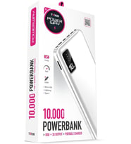 UPEKA 10.000 Mah Kablolu Dijital Göstergeli Dahili Stand Powerbank Beyaz