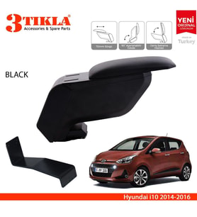 Hyundai i10 2013-2019 Delmesiz Çelik Ayaklı Siyah Kolçak Kol Dayama