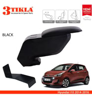 Hyundai i10 2013-2019 Delmesiz Çelik Ayaklı Siyah Kolçak Kol Dayama