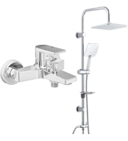 ECA Dalia Banyo Bataryası+T-MAY Banyo Çamlıca Kare Tepe Duş Takımı Seti Paslanma (Krom)