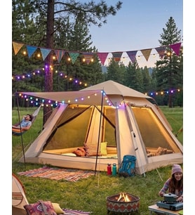 Güneşlikli Kamp Çadırı 240x240x160 cm 6 Kişilik Kolay Kurulum Outdoor