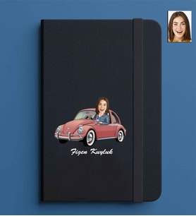 Kişiye Özel Kadın Model 13x21 Siyah Defter-24