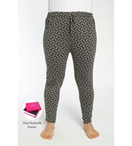 Büyük Beden Cepli Viskon Yazlık Pijama Altı y6 (Siyah)