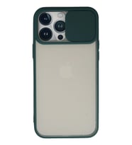 Pilelistore   iPhone 13 Pro Max Kılıf Palm Buzlu Kamera Sürgülü Silikon - Yeşil