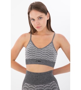 Maraton Active SlimFit Kadın V Yaka  Kolsuz Koşu Siyah Bra 813089