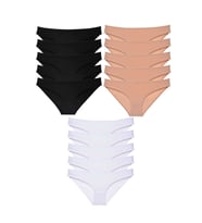 Mulvxbrf Brf02 15 Adet Süper Eko Set Likralı Kadın Slip Külot Siyah Ten Beyaz (Mulvix)
