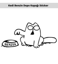 Kedi Depo Kapağı Oto Sticker 15 CM