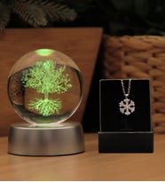 3D Boyutlu Kristalleşmiş Cam HAYAT AĞACI Küre (Model 1)