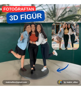 MakinaFleo Kişiye Özel 3 Kişilik 3D Figür (20cm)