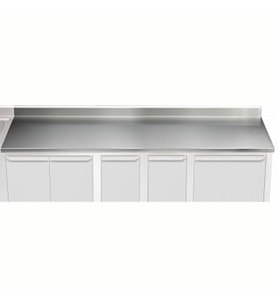 Electrolux Professional Üst Tabla, Sırtlı, 3400 Mm, 1,5 Mm Kalınlıkta Üst Tabla 18 Mm Kalınlığında Ses Sönümlendirici Malzeme Ve Ayrıca 2 Paslanmaz Kayıtla Güçlendirilmiştir - Modular Line TPLA34A