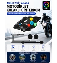 Y600 IPX6 Su Geçirmez RGB Bluetooth 5.3 Sesli Asistan İNTERKOM Kask Kulaklığı 1000MAH