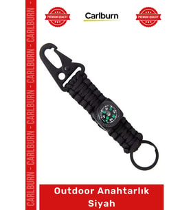 #Anahtarlık Taktik Kamp Dağcılık Dayanıklı Çelik Klipsli Karabinmalı Şık Outdoor Anahtarlık Siyah