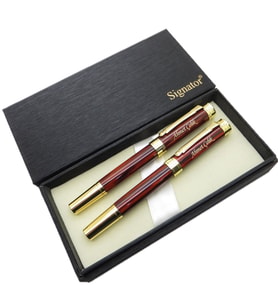 Signator® ST203 Bordo Sedefli Lake Gold Heybetli Kalem Seti - Dolma Kalem + Roller Kalem  İsme Özel Kalem (Karışık)