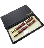 Signator® ST203 Bordo Sedefli Lake Gold Heybetli Kalem Seti - Dolma Kalem + Roller Kalem  İsme Özel Kalem (Karışık)
