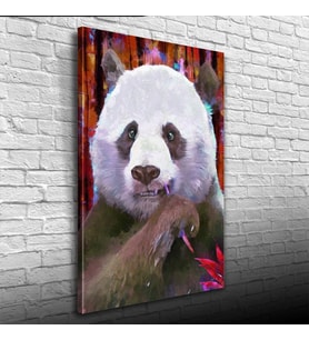 Suluboya Tekniğinde Panda Görseli Kanvas Tablo 50 x 70