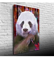 Suluboya Tekniğinde Panda Görseli Kanvas Tablo 50 x 70