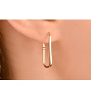 Onseva Kuyumculuk Geometrik Minimal Küpe 14 Ayar Altın