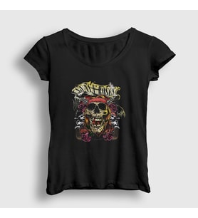 Presmono Kadın Siyah Axl Rose Guns N' Roses T-Shirt 56283tt