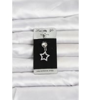 316L Cerrahi Çelik Sallantılı Yıldız Model Göbek Piercing 5886 - SSSSSS1452-3080