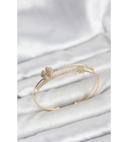 Pirinç Gold Renk Yonca Model Kadın Bileklik - TJ-BB8265