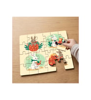 Paskalya Tavşanı ve Yumurtalar Tasarımlı 24 Parça Ahşap Çocuk Puzzle MPK0526