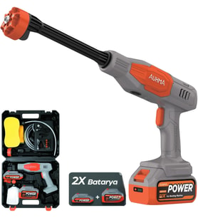 AUHMA ACR07T Reel 203PSI Çift Akülü Yeni Nesil Motor 12 Parça Profesyonel Oto Yıkama Tabancası
