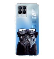 PrintiFy Realme 8 Pro  ile Uyumlu 1mm Slim Fit Köpek 3 050f Baskılı Şeffaf  Kılıf