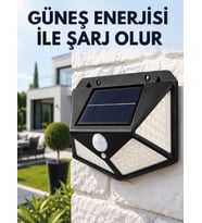 Sensörlü Solar Bahçe Lambası Geniş Açılı LED Aydınlatmalı Balkon Garaj ve Bahçe Işığı