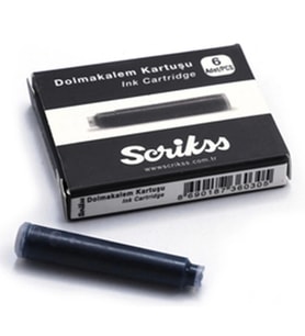 SCRIKSS DOLMA KALEM KARTUŞU 6'LI SİYAH