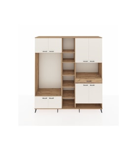 Hyperion Dolap 12 Raflı Tek Çekmeceli 8 Kapaklı 220x44x243 Çam-Aytaşı/Çam