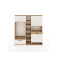 Hyperion Dolap 12 Raflı Tek Çekmeceli 8 Kapaklı 220x44x243 Çam-Aytaşı/Çam