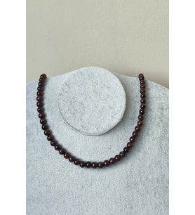 6 MM LAL GRANAT GARNET DOĞALTAŞ KOLYE