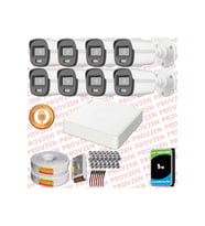 Provzen Hikvision 8'li Full HD Güvenlik Kamerası Set 7/24 Renkli, Mikrofonlu, Olay Anında Bildirim